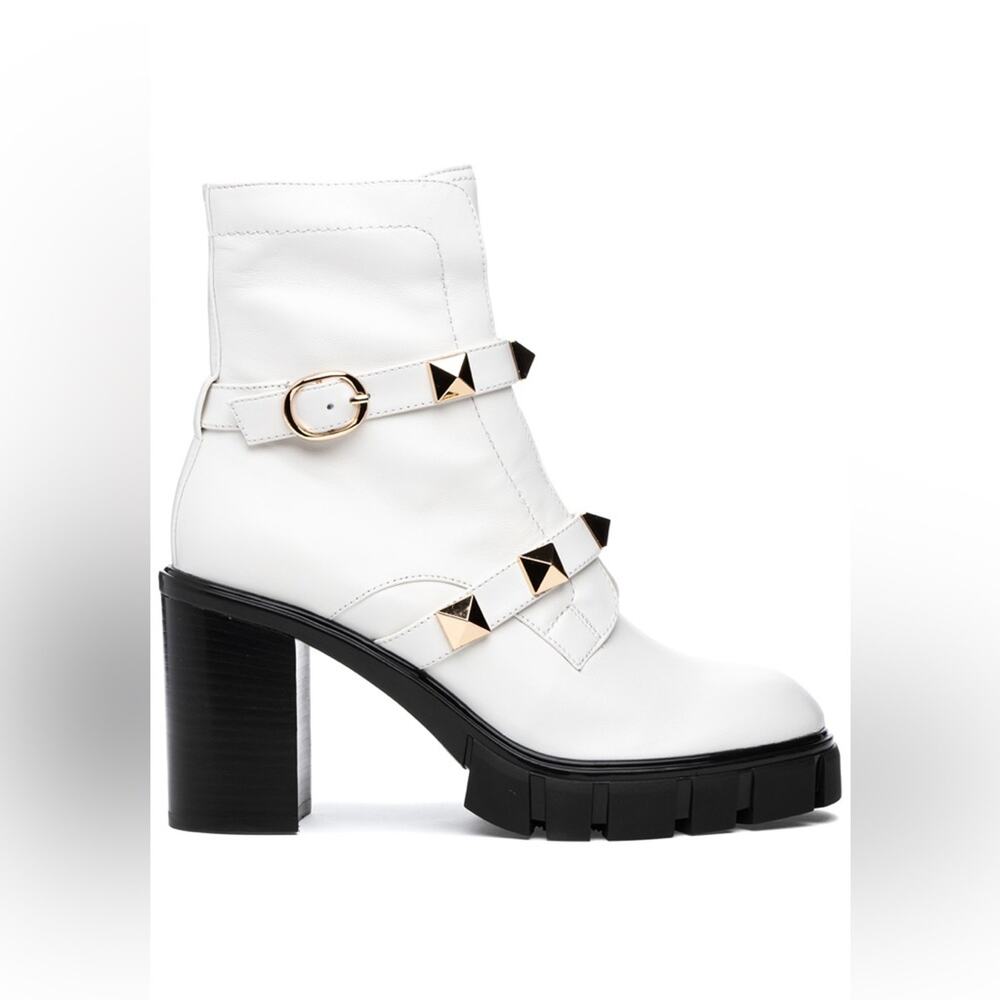 VANELI Leather Davy Block Heel Ankle Booties Size 10 NIB